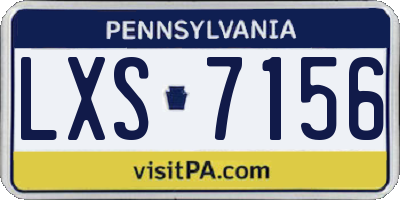 PA license plate LXS7156