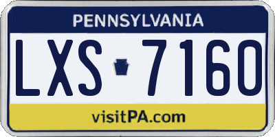 PA license plate LXS7160
