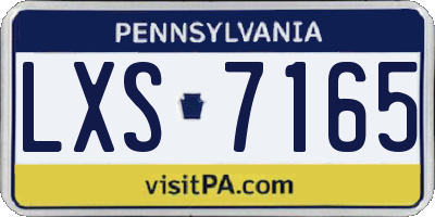 PA license plate LXS7165
