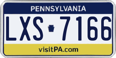 PA license plate LXS7166