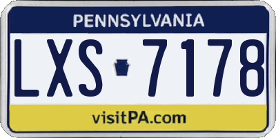 PA license plate LXS7178