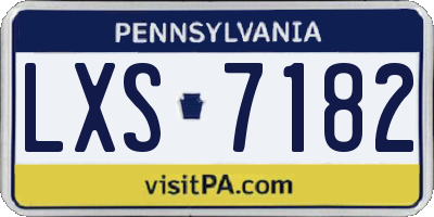 PA license plate LXS7182