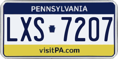 PA license plate LXS7207