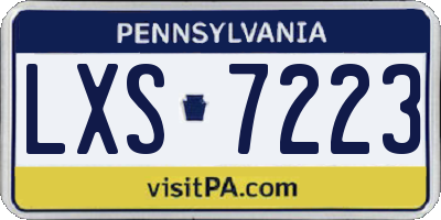 PA license plate LXS7223