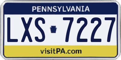 PA license plate LXS7227
