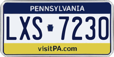 PA license plate LXS7230
