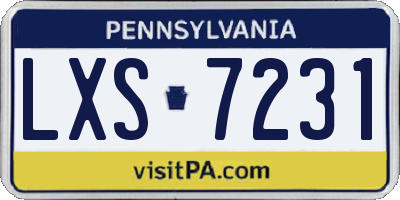 PA license plate LXS7231