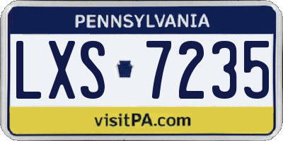PA license plate LXS7235