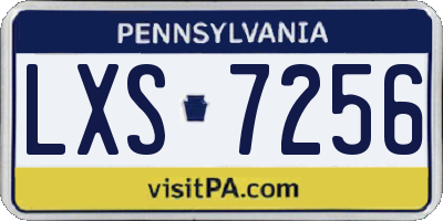 PA license plate LXS7256