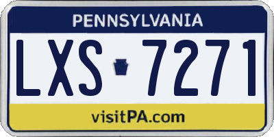 PA license plate LXS7271