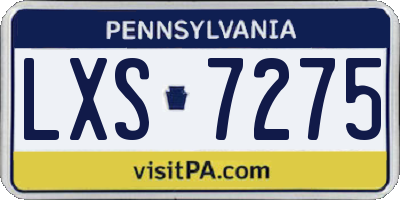 PA license plate LXS7275