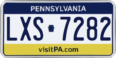 PA license plate LXS7282