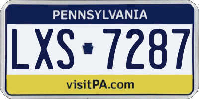 PA license plate LXS7287