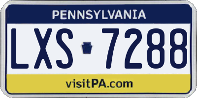 PA license plate LXS7288