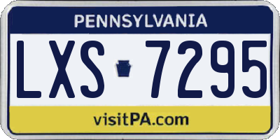 PA license plate LXS7295