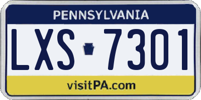 PA license plate LXS7301