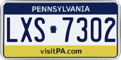PA license plate LXS7302
