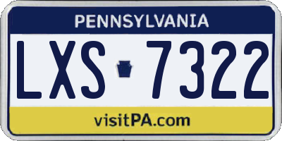 PA license plate LXS7322