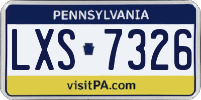 PA license plate LXS7326