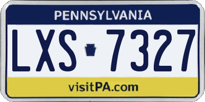 PA license plate LXS7327