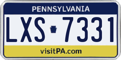PA license plate LXS7331