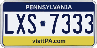PA license plate LXS7333