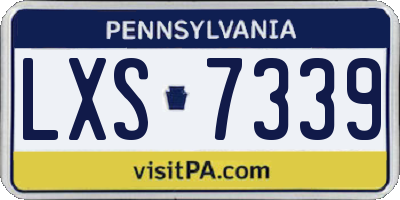 PA license plate LXS7339