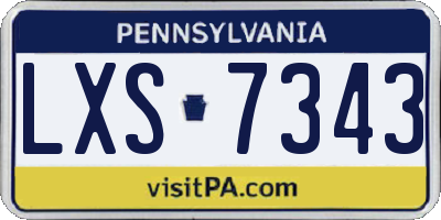 PA license plate LXS7343