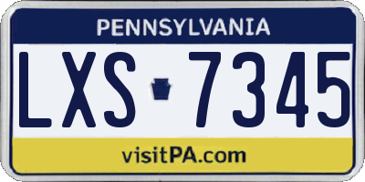 PA license plate LXS7345