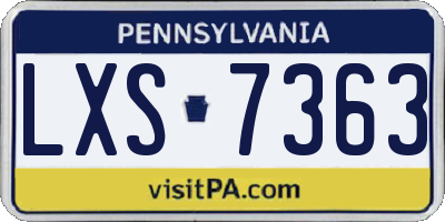 PA license plate LXS7363