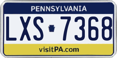 PA license plate LXS7368