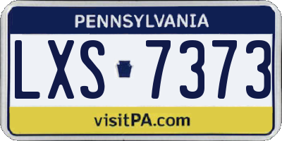 PA license plate LXS7373