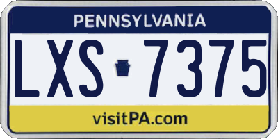 PA license plate LXS7375
