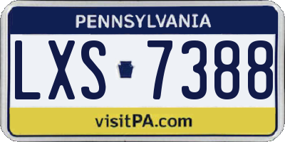 PA license plate LXS7388