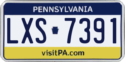 PA license plate LXS7391
