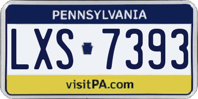 PA license plate LXS7393