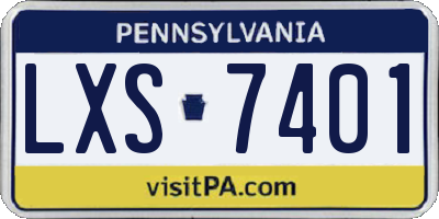 PA license plate LXS7401