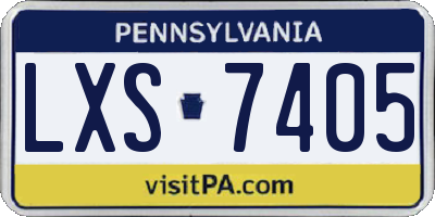 PA license plate LXS7405