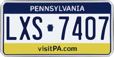 PA license plate LXS7407
