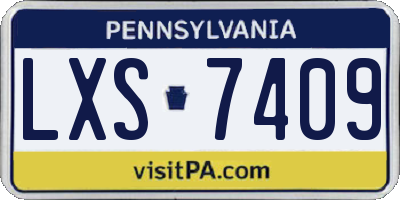 PA license plate LXS7409