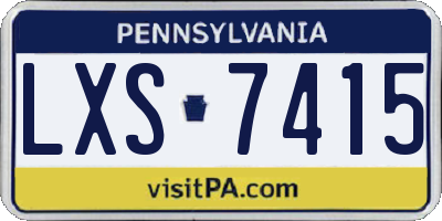 PA license plate LXS7415