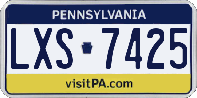PA license plate LXS7425