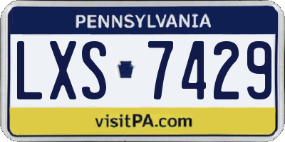 PA license plate LXS7429