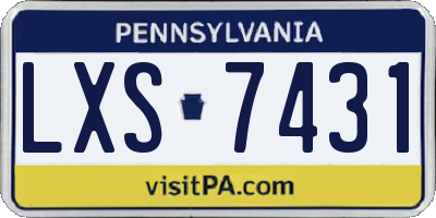 PA license plate LXS7431