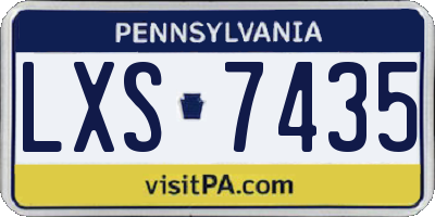 PA license plate LXS7435