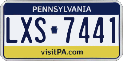 PA license plate LXS7441