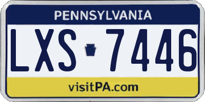 PA license plate LXS7446