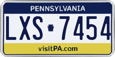 PA license plate LXS7454