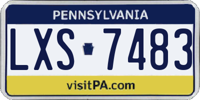 PA license plate LXS7483