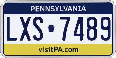PA license plate LXS7489